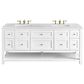 James Martin Vanities Breckenridge 72" Double Bathroom Vanity in Bright White with 3 cm Arctic Fall Solid Surface Top and Rectangular Sinks, , large