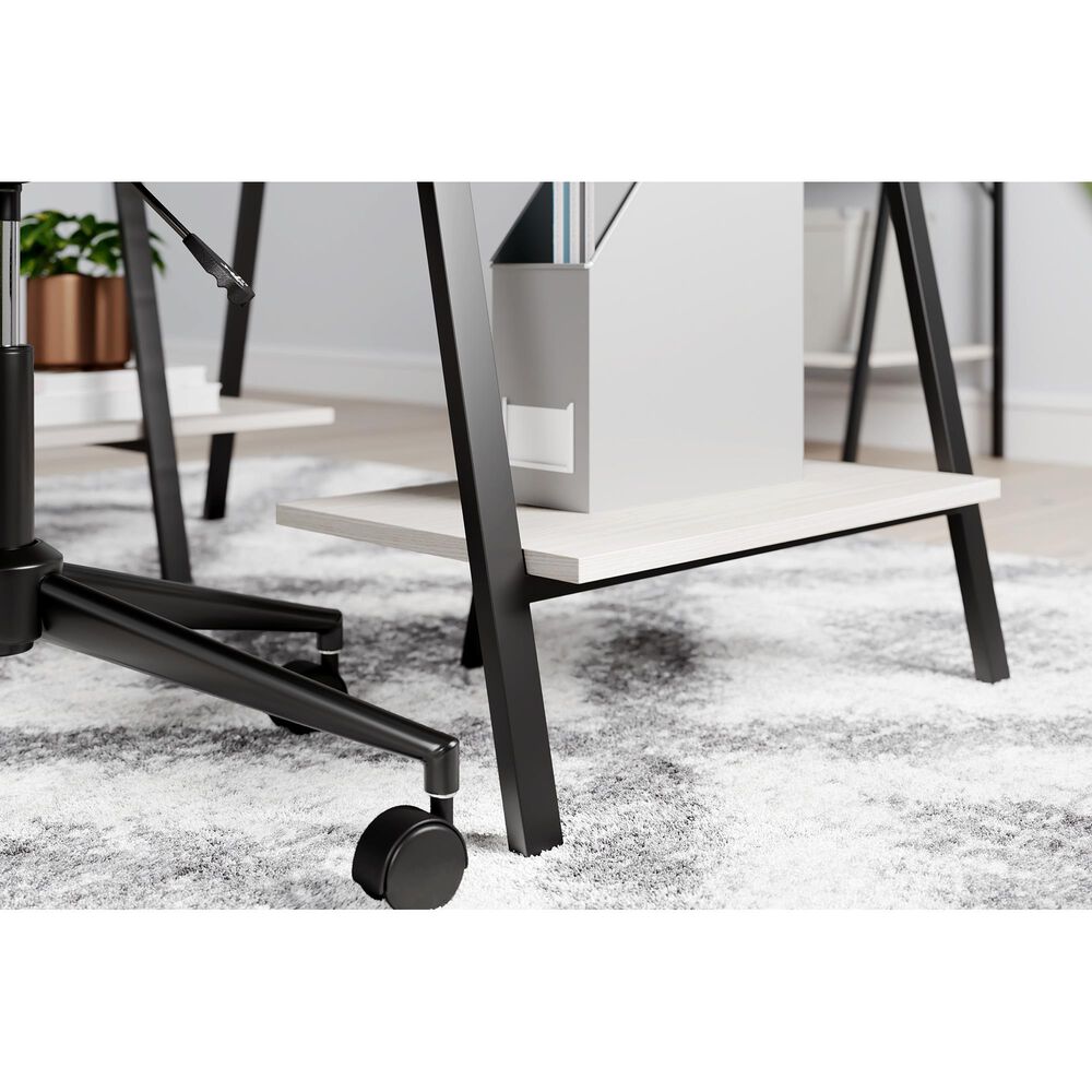 Ashley Bayflynn 2-Shelf Desk in White and Black, , large