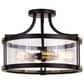 Vaxcel Holbrook 3-Light Semi Flush Mount in Matte Black and Satin Brass, , large
