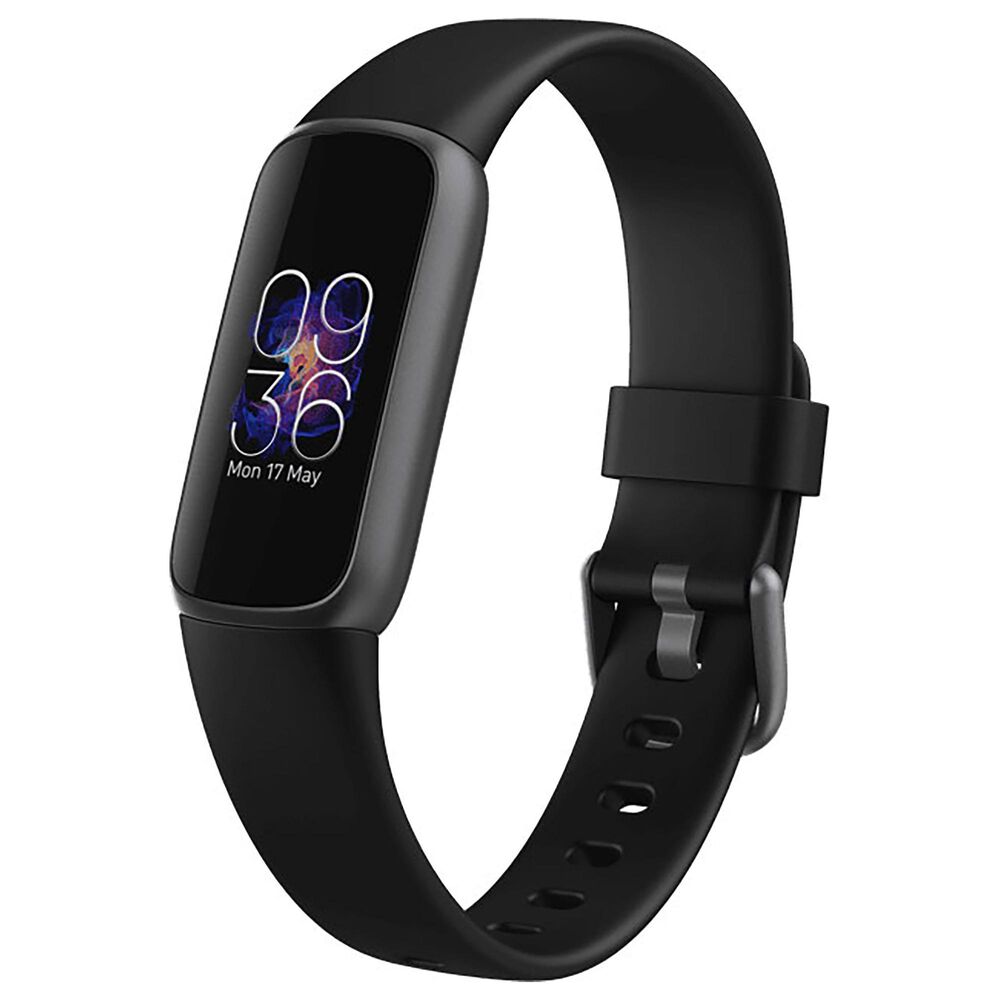 Fitbit Luxe Tracker with Black Band in Graphite Stainless Steel | Shop NFM