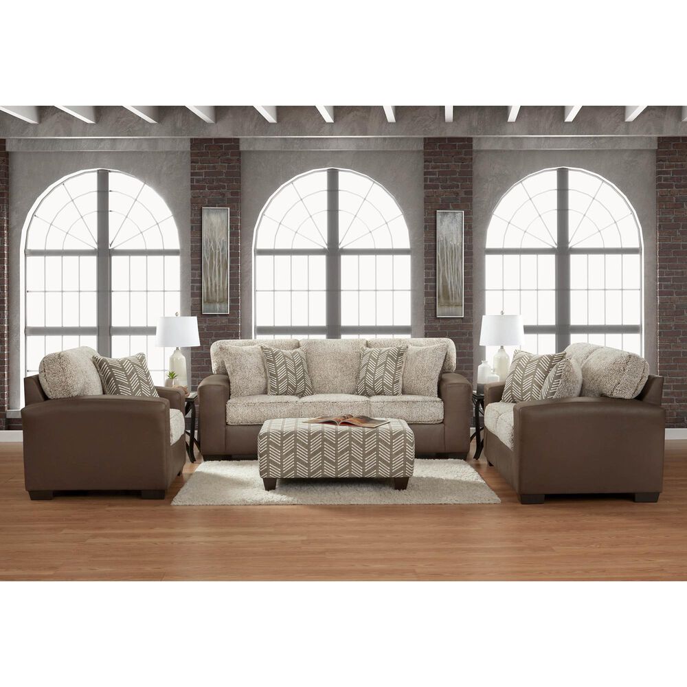 Arapahoe Home Shearling Cocktail Ottoman in Coconut Mocha, , large