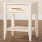 Baxton Studio Primrose 1-Drawer Nightstand in Ivory, , large