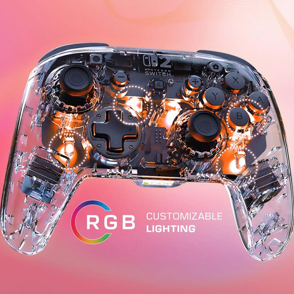 Turtle Beach Afterglow Wireless RBG Gaming Controller for Nintendo Switch 2 in Clear, , large