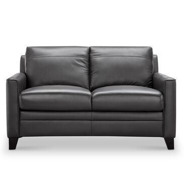 Italiano Furniture Fletcher Leather Loveseat in Charcoal Gray, , large