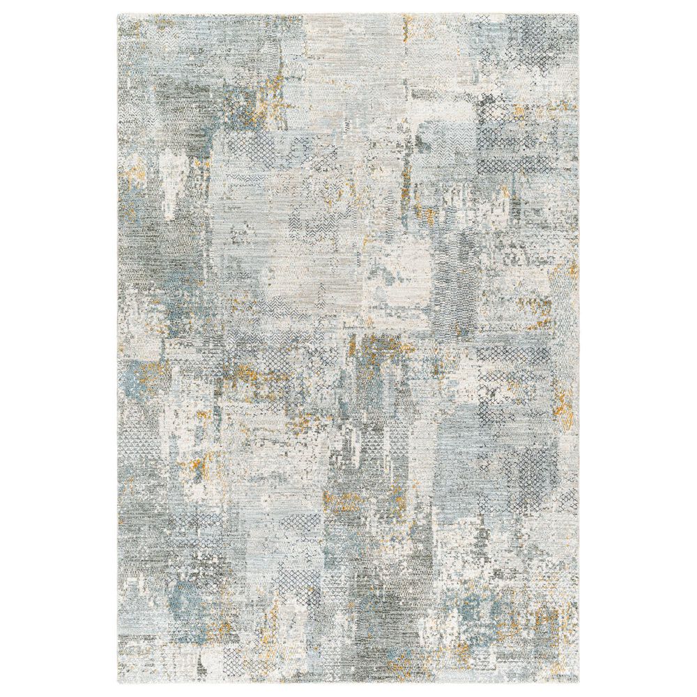 Surya Dresden Dusty Sage, Taupe, Deep Teal, Off-White, Ink Blue, Light Gray and Mustard 6"7" x 9"6" Area Rug, , large