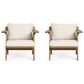 Hearth and Haven Outdoor Club Chair with Beige Cushion in Teak (Set of 2), , large