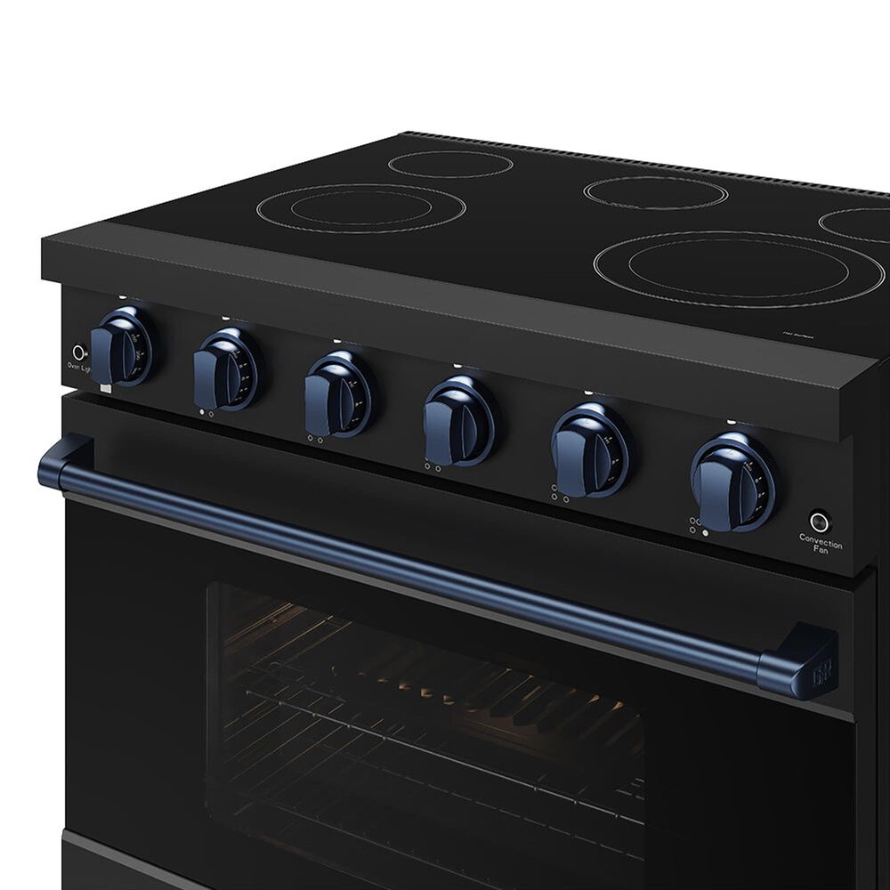 Thor Kitchen Gordon Ramsay 6 Cu. Ft. Professional Freestanding Electric Range with Blue Handle Kit in Black, , large