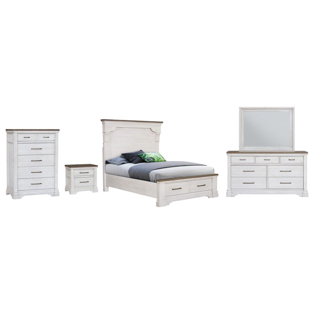 Sasha Lee 5 Piece Queen Storage Bedroom Set in 2 Tone Hickory, , large