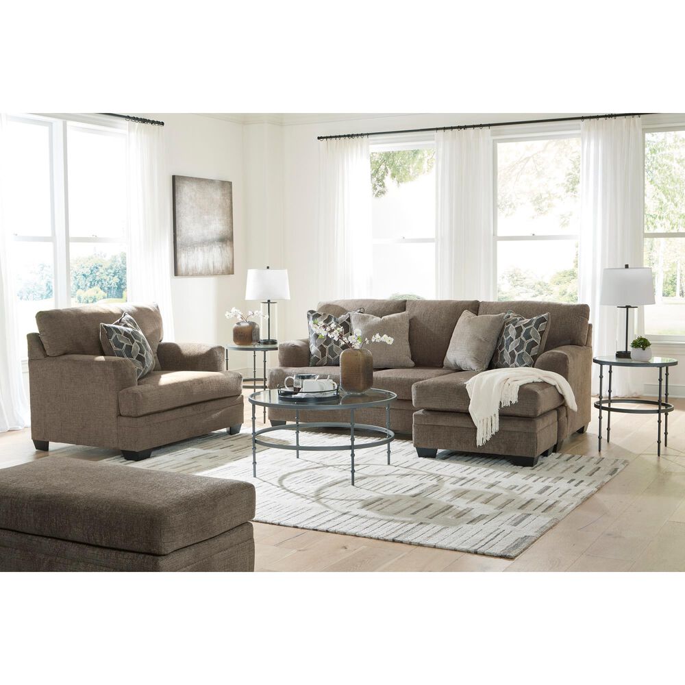 Ashley Stonemeade Chair and a Half with Ottoman in Nutmeg, , large