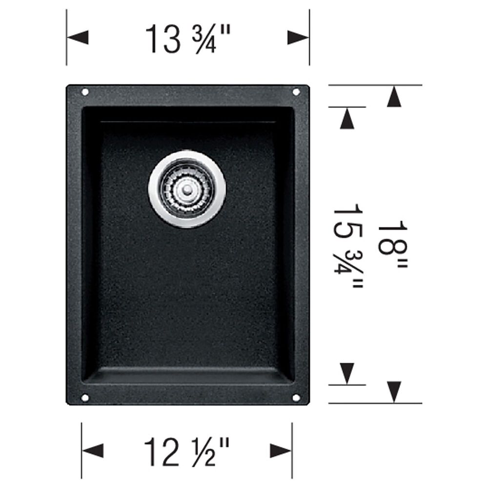 Blanco Precis 14&quot; Single Bar Sink in Volcano Gray, , large
