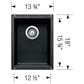 Blanco Precis 14" Single Bar Sink in Volcano Gray, , large