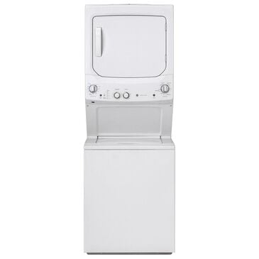 GE Appliances Unitized Spacemaker Gas Stack Laundry in White, , large