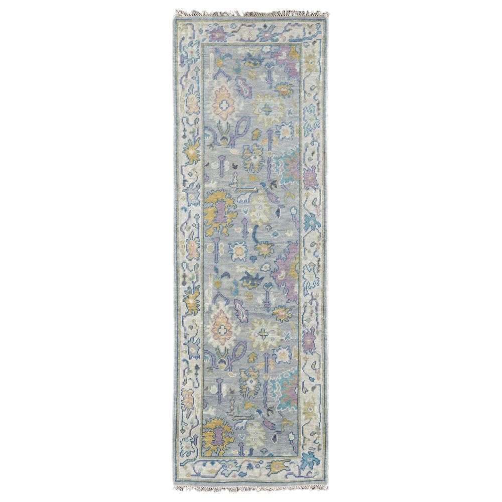 Feizy Rugs Karina 2'6" x 8' Silver and Green Runner, , large