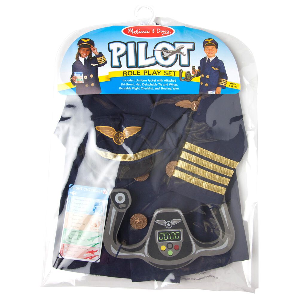 Melissa & Doug Pilot Role Play Costume Set, , large
