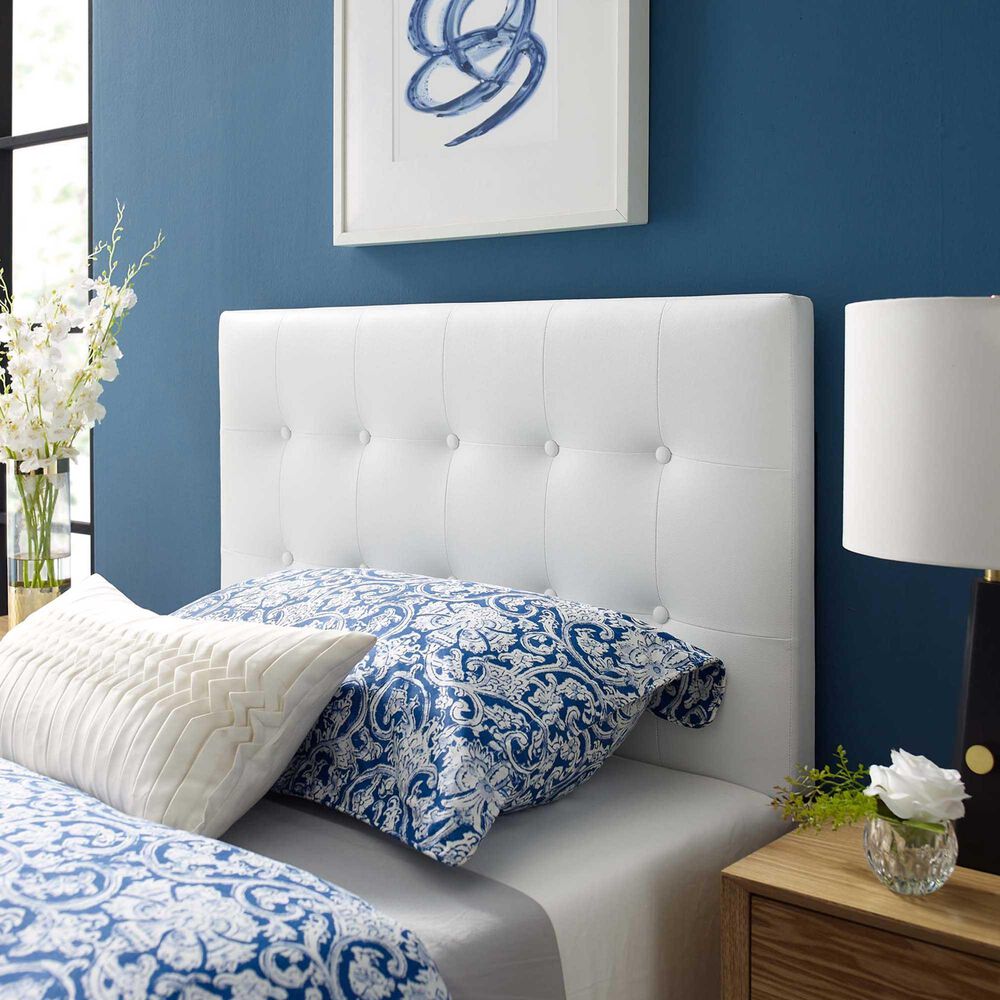 Modway Emily Upholstered Vinyl Full Headboard in Black, , large