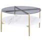 Coaster Jonelle Coffee Table in White, Gold and Smoke Gray, , large