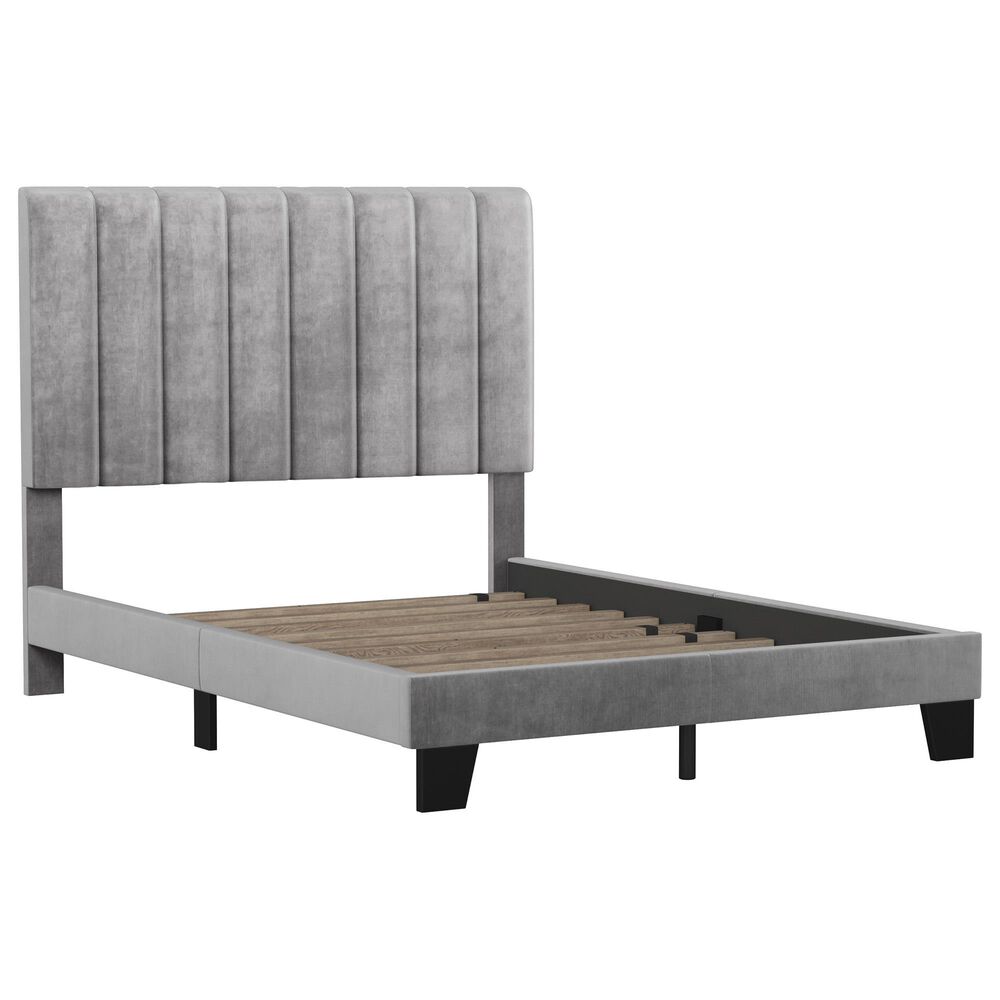 Richlands Furniture Crestone Full Upholstered Platform Bed in Gray, , large