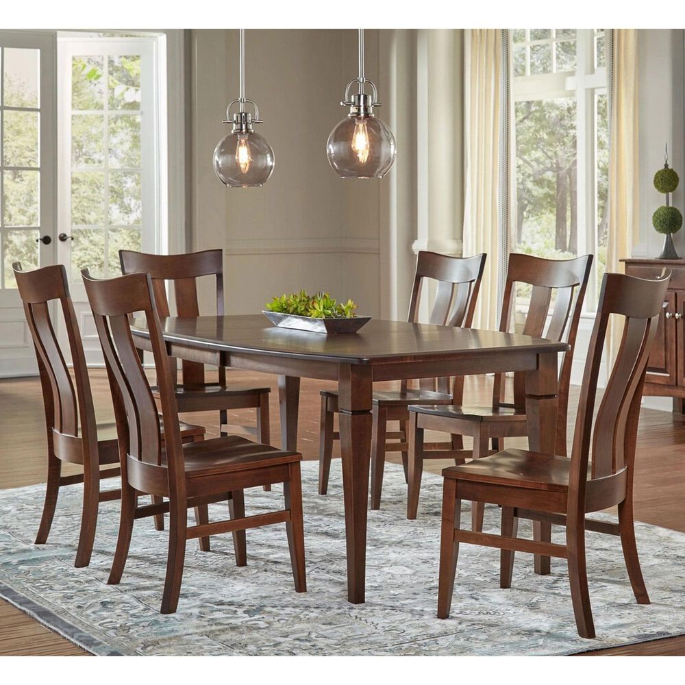 Archbold Furniture Boat and Florence 7-Piece Rectangular Dining Set in Earthtone, , large