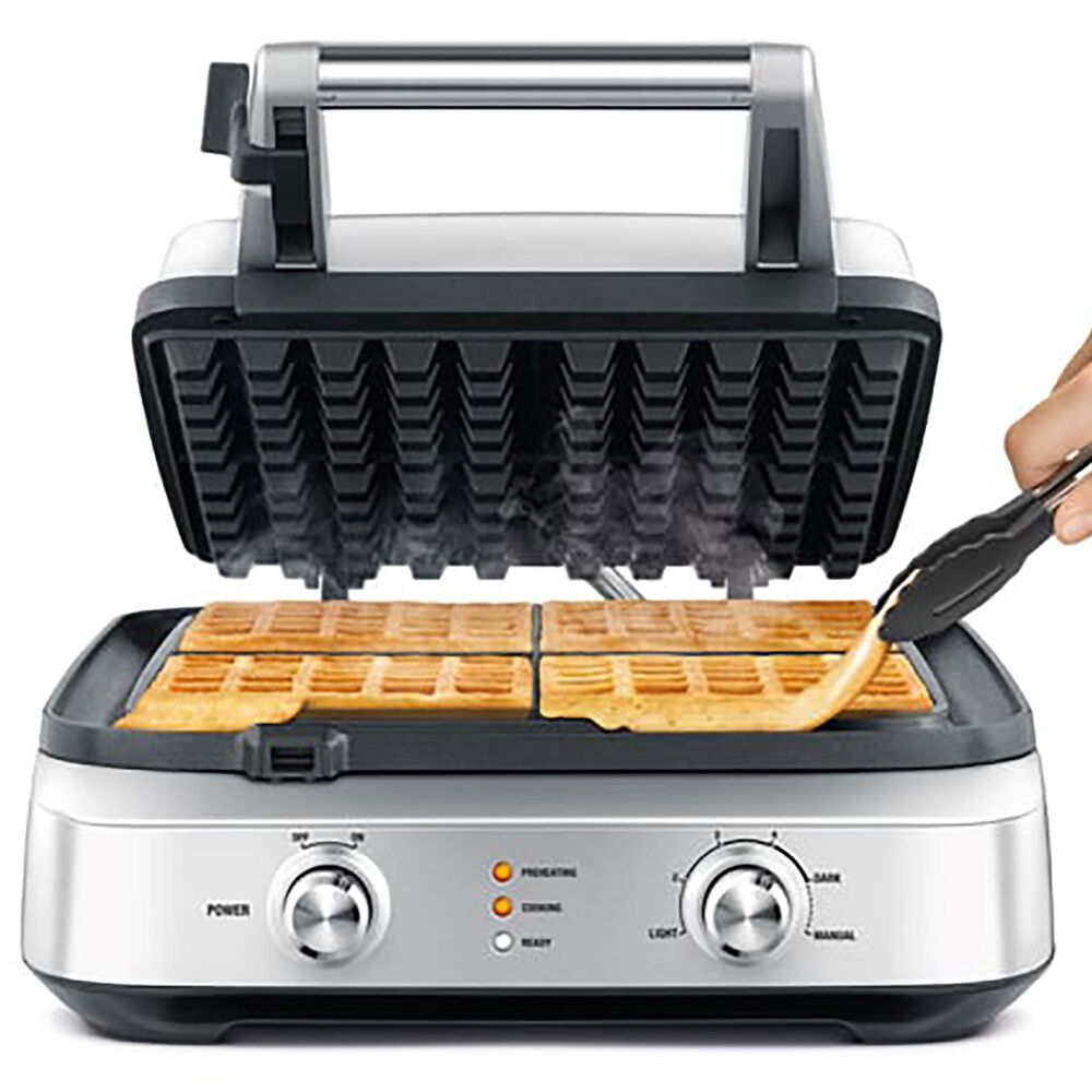 Breville 4-Slice Smart Waffle in Brushed Stainless Steel, , large