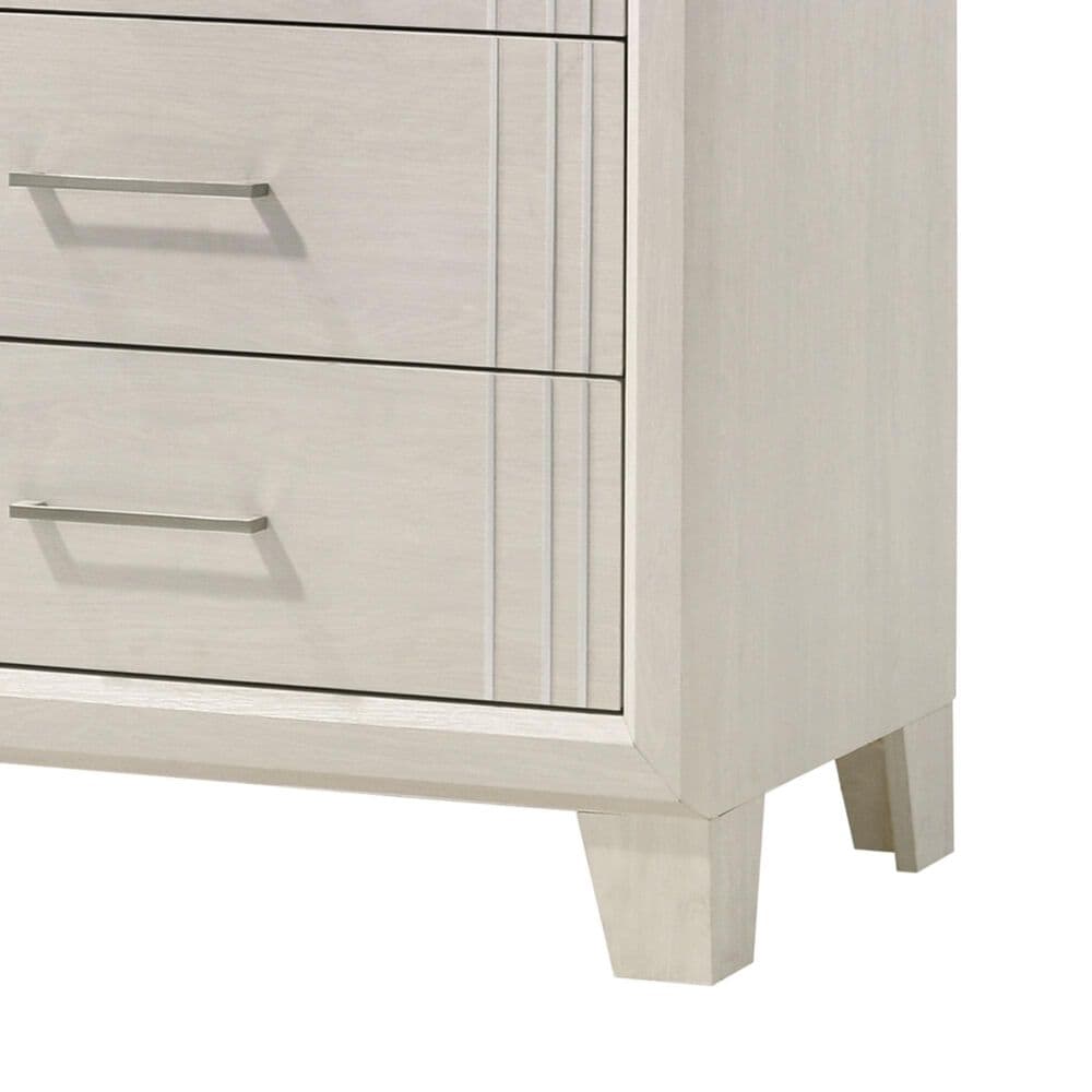 Crown Mark Charlie 4-Piece King Panel Bedroom Set in White, , large