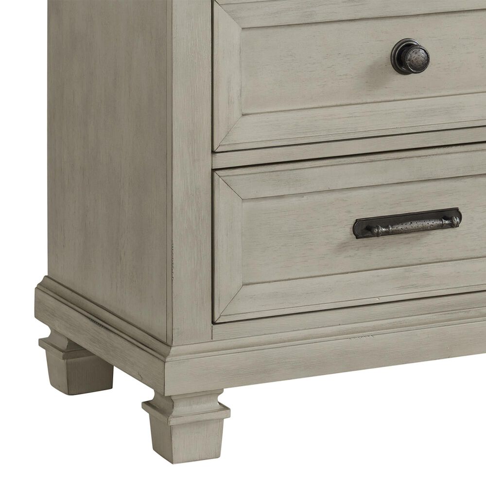Mayberry Hill Farmington 2-Drawer Nightstand in Medium Brown and Washed Stone, , large