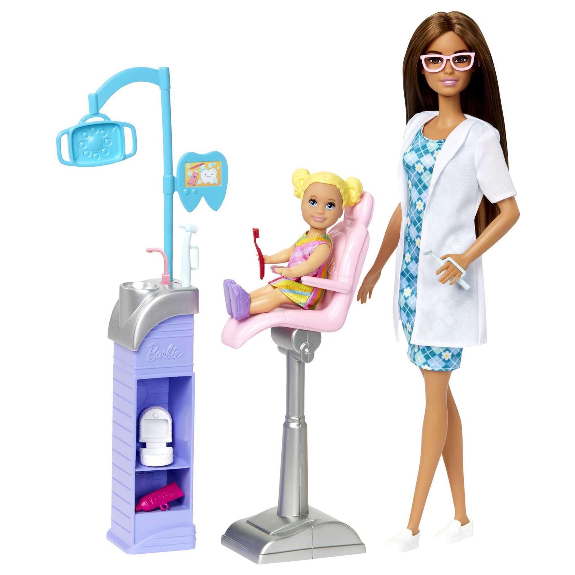 Mattel Barbie Dentist Doll with Brunette Hair NFM