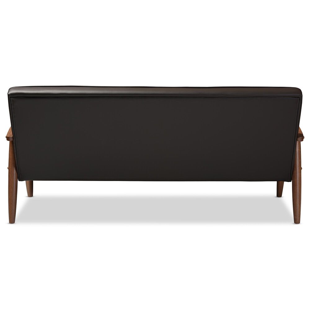 Baxton Studio Sorrento Stationary Sofa in Brown, , large