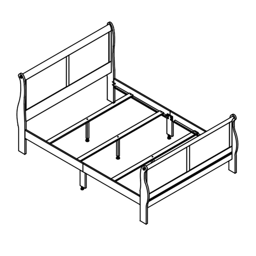 Crown Mark Louis Philip Full Sleigh Bed in Cherry, , large