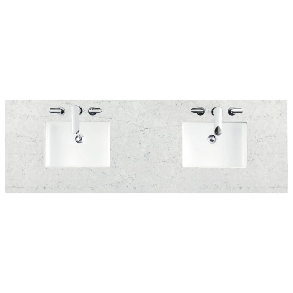 James Martin Vanities Marigot 72&quot; Double Vanity in Sun-washed Oak with 3 cm Eternal Jasmine Pearl Quartz Top, , large