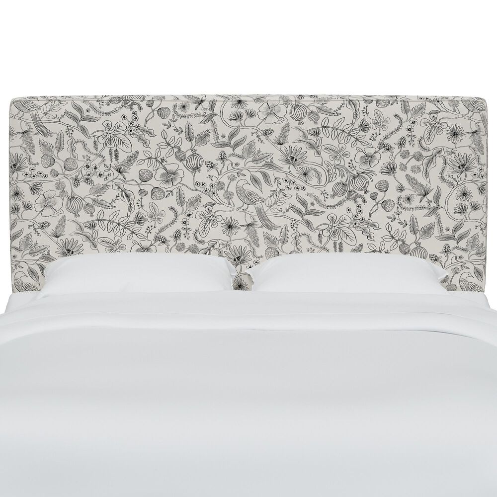 Rifle Paper Co Crafted by Cloth &amp; Company Elly Full Headboard in Aviary Black/Cream, , large