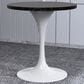 Leisuremod LeisureMod Verve Collection 27 Round Dining Table, White Base with Black MDF Top, , large