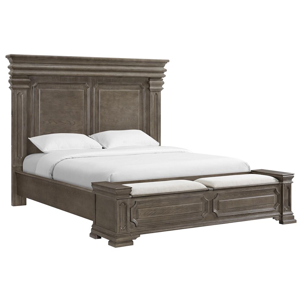 Mayberry Hill Kings Court 5 Piece King Storage Bedroom Set in Grey, , large
