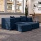 Jaxx Zipline 3-Piece Stationary Convertible Sleeper Loveseat in Indigo Velvet, , large