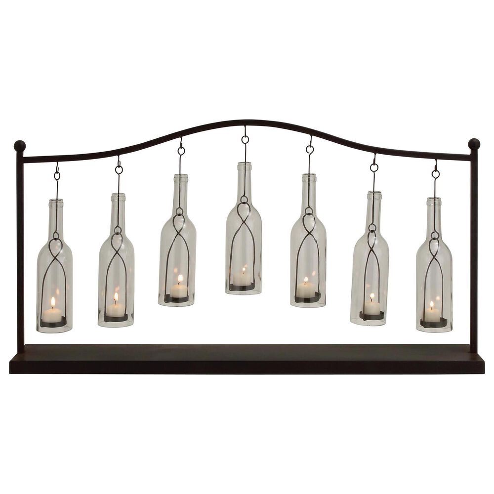 Maple and Jade 20" x 36" Metal Lantern in Black, , large