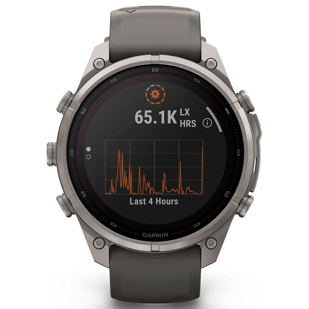Garmin fenix 9 Pro inReach Solar Smartwatch 47mm Titanium with Pebble Gray and Silver Gray Silicone Band, , large