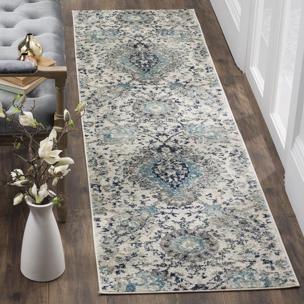 Safavieh Madison MAD600C 2"3" x 18" Cream and Light Grey Runner, , large