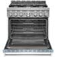 KitchenAid 36" Slide-In Gas True Convection Range with Self-Cleaning in Misty Blue, , large