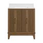 37B Fenwick 30" Single Bathroom Vanity in Kona with Glossy White Composite Stone Top and Backsplash, , large