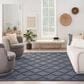 Nourison Easy Care 9" x 12" Navy Blue Indoor/Outdoor Area Rug, , large