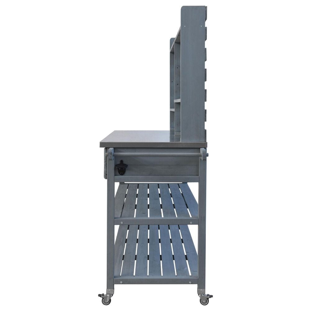 HOMLUX 65" Outdoor Potting Bench Table in Grey, , large