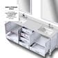 Lexora Home Jacques 80" Double Bathroom Vanity in White with 2 cm White Cultured Marble Top and Rectangular Sinks, , large