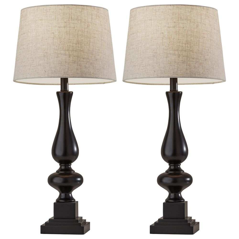 Adesso Gary 2-Piece Table Lamp Set in Black, , large