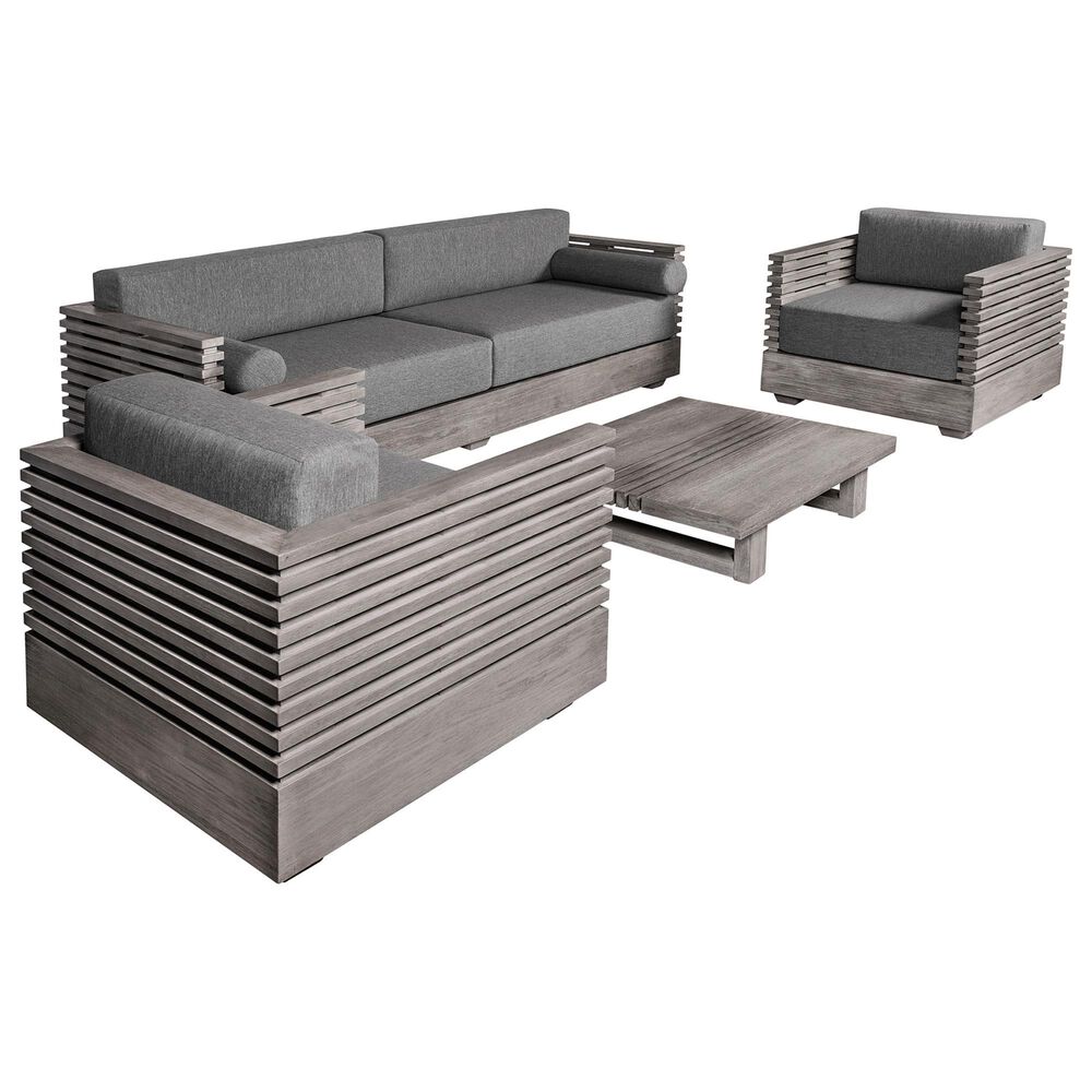 Armen Living Vivid 4-Piece Patio Conversation Set in Eucalyptus/Gray, , large