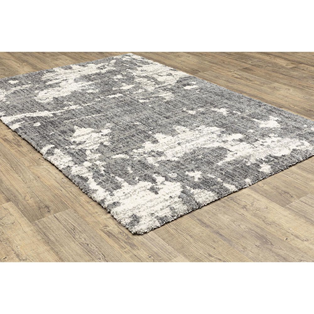 Oriental Weavers Aspen Shag Distressed 003H9 9&#39;10&quot; x 12&#39;10&quot; Gray Area Rug, , large