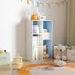 HOMLUX 5-Cube Reversible Storage Bookshelf in White and Light Blue, , large