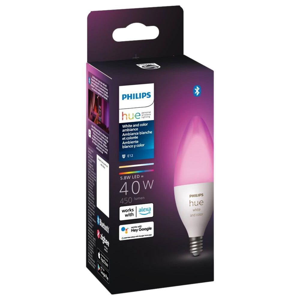 Philips Hue B39 E12 Bluetooth Smart LED Bulb in White, , large
