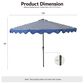 HOMLUX 10" Patio Umbrella with Adjustable Tilt and Scalloped Edge in Dark Blue, , large