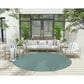 Nourison Twist Reversible 8" Round Aqua Indoor/Outdoor Area Rug, , large