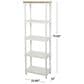 Maple and Jade 4-Shelf Storage Shelving Unit in White and Brown, , large
