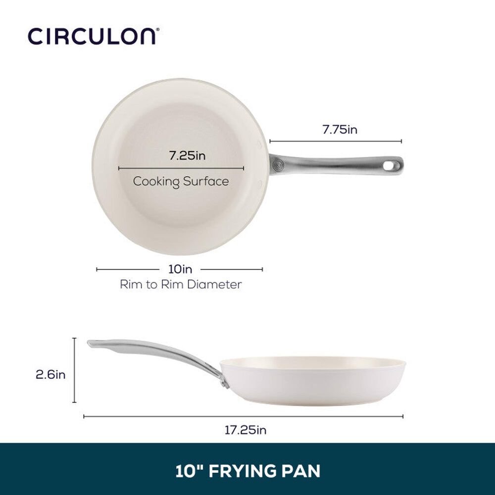 Circulon 10" Ceramic Nonstick Frying Pan in Pearl White, , large